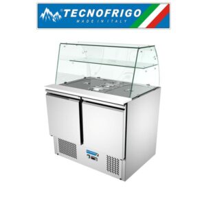 TECNOFIGO SALAD COUNTER CHILLER 2 DOORTOP WITH GLASS TFS900T