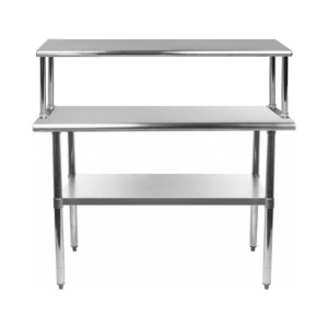 WORK TABLE 1 Under Shelf 100X70X90 flat top with 1 over shelf - WT1U100SV1